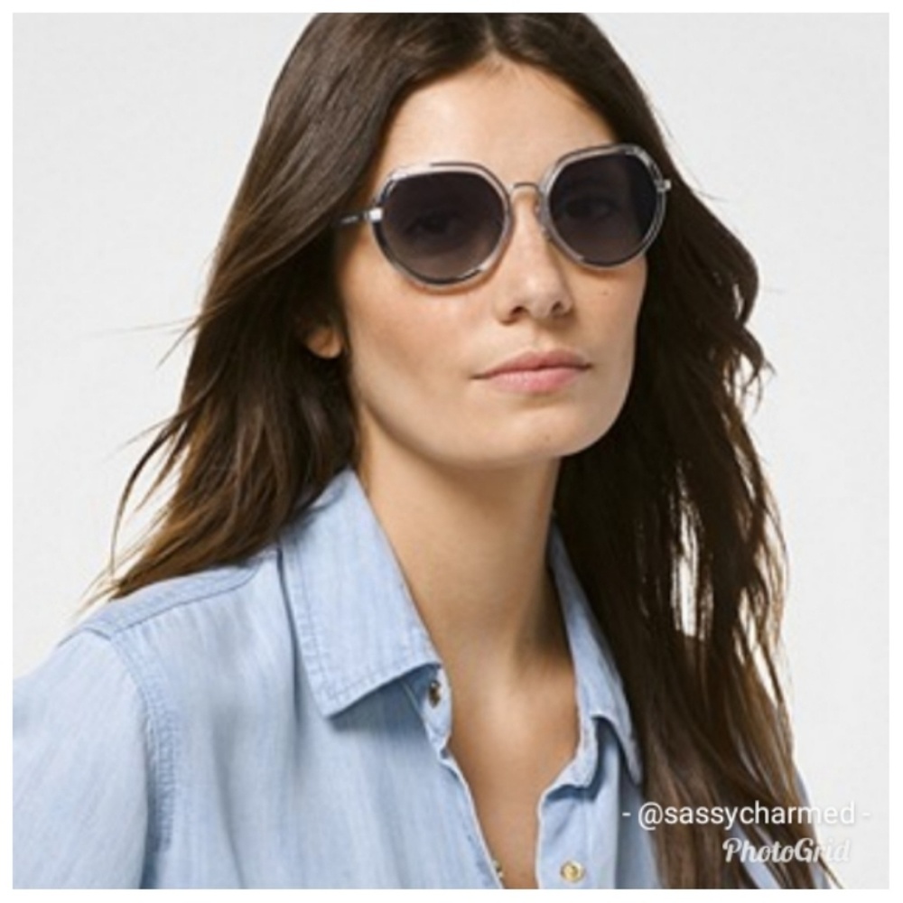 Michael Kors Ibiza Clear Silver Round Sunglasses